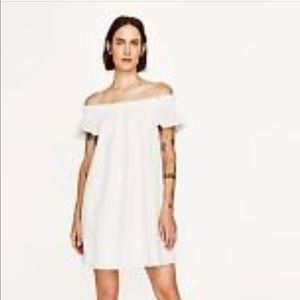 Zara off the shoulder white mini dress